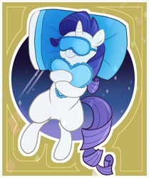 Size: 3808x4550 | Tagged: safe, artist:vigasartroom, imported from derpibooru, part of a set, rarity, pony, unicorn, absurd resolution, cute, daaaaaaaaaaaw, female, mare, pillow, raribetes, sleep mask, sleeping, solo, white outline