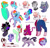 Size: 1280x1229 | Tagged: safe, artist:lockandkeyhyena, imported from derpibooru, apple fritter, candy apples, king sombra, lightning dust, limestone pie, rainbow dash, raven, sphinx (character), starlight glimmer, svengallop, earth pony, pegasus, pony, sphinx, unicorn, alternate hairstyle, alternate timeline, apocalypse dash, apple family member, crystal war timeline, glasses, horn, lying down, mane, megaradash, prone, side view, tail, torn ear, wings