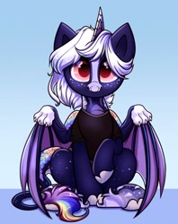 Size: 2378x3000 | Tagged: safe, artist:confetticakez, imported from derpibooru, oc, oc only, alicorn, pony, clothes, freckes, freckles, leonine tail, looking at you, shirt, solo, webbed wings