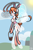 Size: 800x1200 | Tagged: safe, artist:plaguemare, imported from derpibooru, oc, oc only, oc:chip breeze, breezie, animal costume, antennae, blushing, body markings, breezie oc, bunny costume, bunny ears, clothes, corset, costume, easter, easter bunny, easter egg, egg, eyelashes, female, holiday, lingerie, mare, smiling, solo, wings