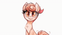 Size: 560x314 | Tagged: safe, artist:confetticakez, imported from derpibooru, oc, oc only, oc:cinnamon spangled, earth pony, pony, animated, floppy ears, grin, looking at you, one eye closed, smiling, wink