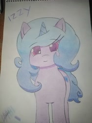 Size: 3120x4160 | Tagged: safe, artist:scottpatt, imported from derpibooru, izzy moonbow, pony, unicorn, g5, photo, solo, traditional art