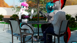 Size: 3840x2160 | Tagged: safe, artist:nyaasapphire, artist:whackysquire, imported from derpibooru, oc, oc only, oc:alexa, oc:scarlet, anthro, 3d, commission, female, male