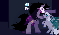 Size: 5000x3000 | Tagged: safe, imported from derpibooru, bat pony, pony, unicorn, colored wings, duo, face paint, female, hiveswap, homestuck, male, mare, marvus xoloto, mlpfim, rearing, slit pupils, stallion, troll, wings