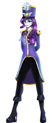 Size: 2600x6100 | Tagged: safe, artist:melanyoprisdraws, artist:opal_radiance, imported from derpibooru, rarity, equestria girls, ancient wonderbolts uniform, beautiful, blue eyes, blue eyeshadow, boots, clothes, cute, eyeshadow, light skin, lipstick, makeup, pants, pink lipstick, purple hair, raribetes, sgt. rarity, shoes, simple background, solo, transparent background, white skin, woman