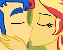 Size: 710x562 | Tagged: safe, artist:bigpurplemuppet99, imported from derpibooru, flash sentry, sunset shimmer, equestria girls, eyes closed, female, flashimmer, kissing, male, shipping, straight