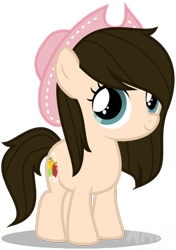 Size: 382x542 | Tagged: safe, artist:amgiwolf, imported from derpibooru, oc, oc only, oc:huny, earth pony, pony, earth pony oc, female, filly, hat, simple background, smiling, transparent background