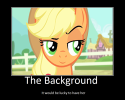 Size: 1075x860 | Tagged: safe, artist:thejboy88, edit, edited screencap, imported from derpibooru, screencap, applejack, three's a crowd, background pony applejack, motivational poster