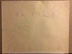 Size: 2048x1536 | Tagged: safe, artist:thor-disciple, snails, twilight sparkle, crystal pony, earth pony, pony, snail, unicorn, affection, colored pencil drawing, colt, cutie mark, floppy ear, flower, foal, green eye, green mane, green tail, horn, looking at each other, male, purple eyes, purple mane, purple pony, purple tail, raised hoof, touch, touching, traditional art, yellow pony