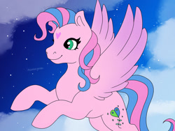 Size: 1024x768 | Tagged: safe, artist:incendiaryboobs, artist:incendiarymoth, imported from derpibooru, skywishes, star catcher, pegasus, pony, fusion, g3, solo