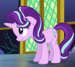 Size: 1200x1080 | Tagged: safe, imported from derpibooru, screencap, starlight glimmer, pony, unicorn, the crystalling, cropped, cute, female, floppy ears, glimmerbetes, mare, sad, sadorable, solo, twilight's castle