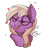 Size: 2226x2457 | Tagged: safe, alternate version, artist:beardie, imported from derpibooru, part of a set, oc, oc only, oc:pinkfull night, bat pony, human, pony, alternate character, beardies scritching ponies, blushing, commission, cute, disembodied hand, eyes closed, fangs, female, glasses, hand, heart, human on pony petting, petting, teenager, tongue out, ych result