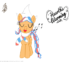 Size: 2573x2112 | Tagged: safe, artist:karmakstylez, imported from derpibooru, oc, oc only, oc:ember, oc:ember (hwcon), pony, hearth's warming con, music notes, netherlands, simple background, singing, solo, transparent background