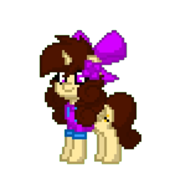 Size: 768x768 | Tagged: safe, artist:altersmay87, artist:rainyponyindo, imported from derpibooru, oc, oc:harmony star, alicorn, pony, pony town, bow, clothes, cutie mark, dergunstown, female, flower, flower in hair, hoodie, simple background, transparent background, white background