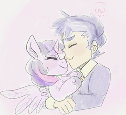 Size: 1020x931 | Tagged: safe, artist:mimiporcellini, imported from derpibooru, flash sentry, twilight sparkle, alicorn, equestria girls, eyes closed, female, flashlight, human flash sentry x pony twilight, interspecies, kiss, kissing, male, nose kiss, shipping, straight, twilight sparkle (alicorn)