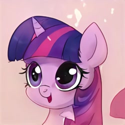 Size: 1024x1024 | Tagged: safe, artist:thisponydoesnotexist, imported from derpibooru, pony, ai content, ai generated, bust, generator:thisponydoesnotexist, neural network, not twilight sparkle, open mouth, portrait, solo