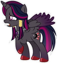 Size: 2884x3183 | Tagged: safe, artist:kojibiose, imported from derpibooru, oc, oc only, oc:raven wings, alicorn, pony, female, high res, mare, simple background, solo, transparent background