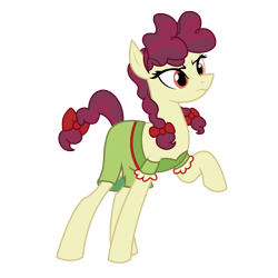 Size: 3084x3088 | Tagged: safe, artist:third uncle, artist:three uncle, imported from derpibooru, hilly hooffield, earth pony, pony, the hooffields and mccolts, background pony, bow, clothes, female, hair bow, hooffield family, mare, pigtails, pose, simple background, solo, vector