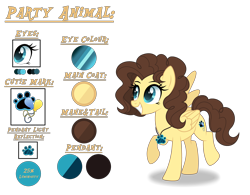 Size: 4544x3536 | Tagged: safe, artist:purplepotato04, imported from derpibooru, oc, oc only, oc:party animal, pegasus, pony, female, mare, offspring, parent:cheese sandwich, parent:fluttershy, parents:fluttersandwich, reference sheet, simple background, solo, transparent background