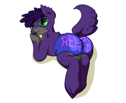 Size: 8080x6600 | Tagged: safe, artist:khaki-cap, imported from derpibooru, oc, oc only, earth pony, butt, clothes, commission, dock, earth pony oc, looking at you, looking back, looking back at you, meta, plot, raised tail, rear view, shorts, sports shorts, tail, text, the ass was fat, thicc ass, thick, tight clothing, twitter link, ych result