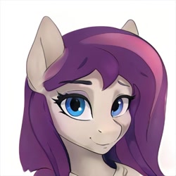 Size: 1024x1024 | Tagged: safe, artist:thisponydoesnotexist, imported from derpibooru, pony, ai content, ai generated, bust, generator:thisponydoesnotexist, looking at you, neural network, portrait, simple background, solo, white background