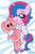 Size: 794x1200 | Tagged: safe, artist:jennieoo, imported from derpibooru, oc, oc only, oc:star sparkle, pony, rabbit, unicorn, animal, bed, bedroom eyes, bedsheets, biting, clothes, ear bite, foal, footed sleeper, footie pajamas, onesie, pajamas, plushie, show accurate, sleepy, solo