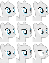Size: 1824x2354 | Tagged: safe, artist:amgiwolf, imported from derpibooru, oc, oc only, earth pony, pony, bald, base, bust, earth pony oc, expressions, female, frown, mare, simple background, smiling, transparent background, wide eyes, worried
