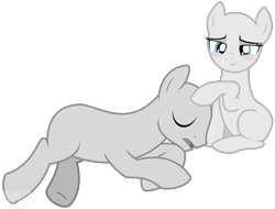 Size: 2332x1769 | Tagged: safe, artist:amgiwolf, imported from derpibooru, oc, oc only, earth pony, pony, bald, base, blushing, earth pony oc, eyelashes, eyes closed, female, male, mare, oc x oc, shipping, simple background, sleeping, smiling, stallion, transparent background