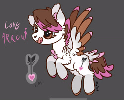 Size: 2066x1668 | Tagged: safe, artist:caramelbolt24, imported from derpibooru, oc, oc only, pegasus, pony, colored hooves, dark background, ear fluff, female, mare, open mouth, pegasus oc, rearing, signature, smiling, solo, wings