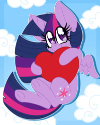 Size: 1280x1595 | Tagged: safe, artist:ladylullabystar, imported from derpibooru, twilight sparkle, alicorn, pony, chibi, heart, solo, twilight sparkle (alicorn)