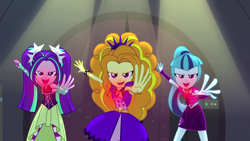 Size: 1920x1080 | Tagged: safe, imported from derpibooru, screencap, adagio dazzle, aria blaze, sonata dusk, equestria girls, rainbow rocks, sleeveless, welcome to the show