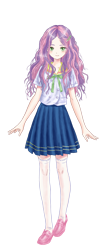 Size: 1757x4092 | Tagged: safe, artist:erim-kawamori, imported from derpibooru, sweetie belle, human, anime style, clothes, humanized, simple background, skirt, solo, transparent background