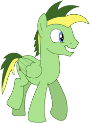 Size: 826x1123 | Tagged: safe, artist:didgereethebrony, artist:rerorir, imported from derpibooru, oc, oc only, oc:didgeree, pegasus, pony, base used, forced smile, male, shit eating grin, simple background, smiling, solo, trace, transparent background