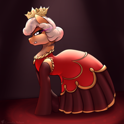 Size: 3000x3000 | Tagged: safe, artist:cornelia_nelson, imported from derpibooru, oc, oc:aurora gelfand, clothes, crown, dress, jewelry, queen, regalia