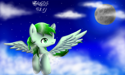 Size: 854x512 | Tagged: source needed, safe, artist:akiko, imported from derpibooru, oc, oc only, oc:dreamer skies, pegasus, pony, 3ds, moon, pegasus oc, wings