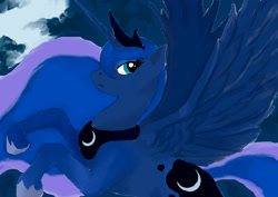 Size: 2907x2063 | Tagged: safe, artist:drizzthunter, imported from derpibooru, princess luna, alicorn, pony, solo