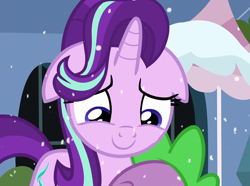 Size: 1450x1080 | Tagged: safe, imported from derpibooru, screencap, spike, starlight glimmer, dragon, pony, unicorn, the crystalling, cute, female, floppy ears, glimmerbetes, mare
