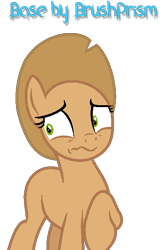 Size: 432x656 | Tagged: safe, artist:brushprism, imported from derpibooru, earth pony, pony, the mean 6, bald, base, clone, female, mare, raised hoof, scared, shrunken pupils, simple background, transparent background, wavy mouth