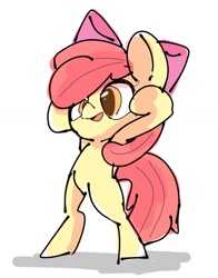 Size: 1080x1376 | Tagged: safe, artist:pnpn_721, imported from derpibooru, apple bloom, earth pony, pony, adorabloom, bipedal, cute, female, filly, solo