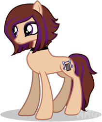 Size: 899x1067 | Tagged: safe, alternate version, artist:amgiwolf, imported from derpibooru, oc, oc only, earth pony, pony, choker, earth pony oc, female, mare, simple background, smiling, solo, transparent background