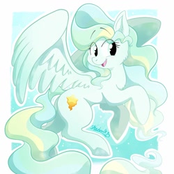 Size: 1024x1024 | Tagged: safe, artist:shadowx, imported from derpibooru, vapor trail, pegasus, pony, blushing, cheek fluff, chest fluff, cute, ear fluff, leg fluff, open mouth, solo, spread wings, vaporbetes, wings