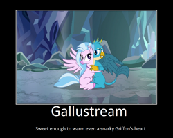 Size: 1075x860 | Tagged: safe, artist:thejboy88, edit, edited screencap, imported from derpibooru, screencap, gallus, silverstream, griffon, what lies beneath, female, gallstream, male, motivational poster, shipping, straight