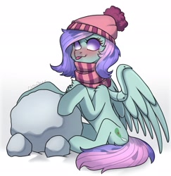 Size: 1993x2048 | Tagged: safe, artist:chibadeer, imported from derpibooru, oc, oc only, oc:blissy, pegasus, pony, snow, solo