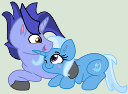 Size: 680x503 | Tagged: safe, artist:jadeharmony, artist:jadethepegasus, imported from derpibooru, hoo'far, trixie, female, male, shipping, straight, trixfar