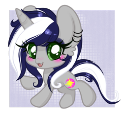 Size: 913x867 | Tagged: safe, artist:blastart, imported from derpibooru, oc, oc only, oc:starlit nightcast, pony, unicorn, chibi, commission, cute, ear piercing, earring, female, freckles, green eyes, jewelry, piercing, snaggletooth, solo, ych result