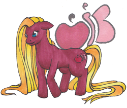 Size: 1754x1493 | Tagged: safe, artist:takara-phoenix, imported from derpibooru, oc, oc only, oc:pacific rose, earth pony, pony, cutie mark, earth pony oc, female, mare, mixed media, offspring, parent:big macintosh, parent:fluttershy, parents:fluttermac, simple background, solo, traditional art, transparent background