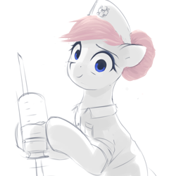 Size: 802x835 | Tagged: safe, artist:some_ponu, imported from derpibooru, nurse redheart, earth pony, pony, female, sketch, solo, syringe