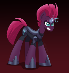 Size: 3800x4000 | Tagged: safe, artist:aarondrawsarts, imported from derpibooru, tempest shadow, unicorn, angry, armor, broken horn, commission, commissioner:reversalmushroom, female, horn, sparking horn