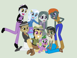 Size: 1280x973 | Tagged: safe, artist:diana173076, imported from derpibooru, biff, daring do, doctor caballeron, marble pie, rogue (character), spike, trixie, withers, dog, equestria girls, alternate universe, henchmen, rogue (g4), rule 63, spike the dog