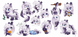 Size: 1024x493 | Tagged: safe, artist:ipun, imported from derpibooru, oc, oc only, bat pony, pony, bat pony oc, bat wings, cute, female, mare, simple background, sketch, sketch dump, solo, white background, wings